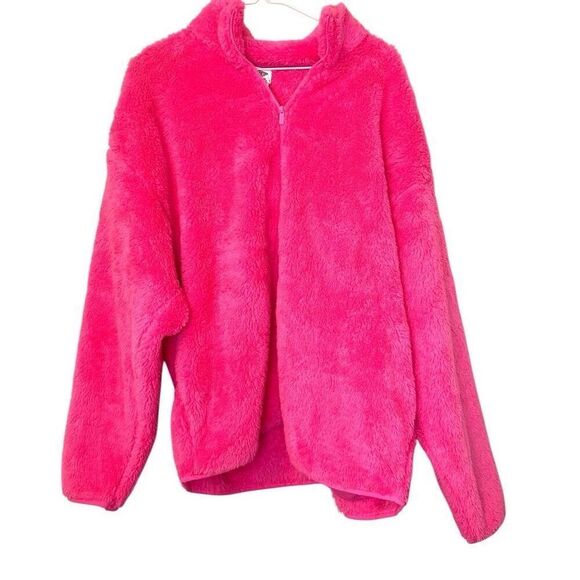 PINK Victoria's Secret Jackets & Blazers - NWT PINK Victoria's Secret Full Zip Sherpa Plush Teddy Jacket Pink Large
